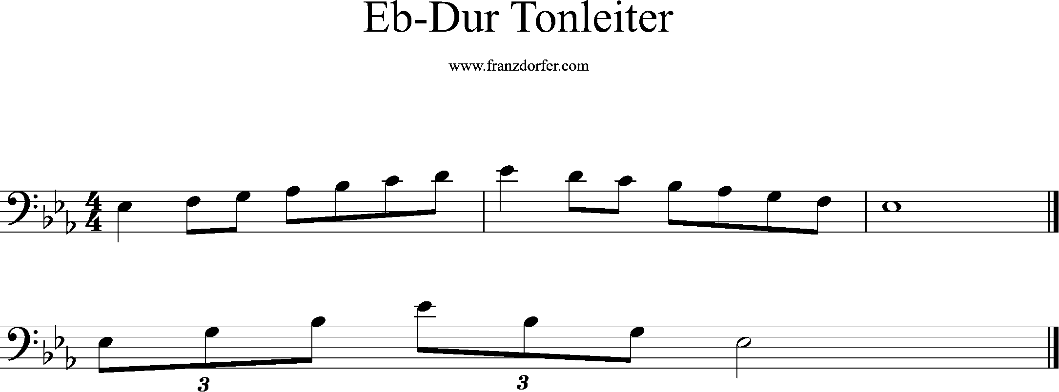 eb-major, scale, bassclef